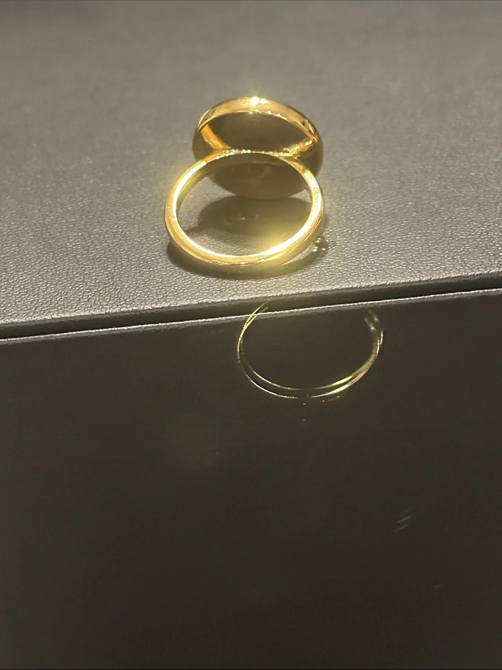 Tory Burch Gold Tone Ring with Green Malachite-Style Center
